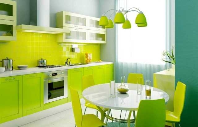 Зеленый цвет кухни